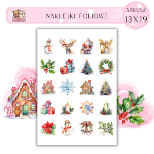 Naklejki Foliowe Boże Narodzenie 13x19, Madam