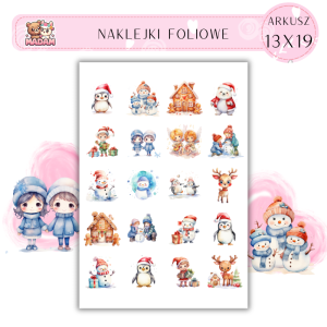 Naklejki Foliowe Zima Święta 13x19, Madam