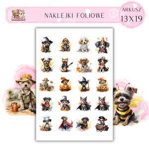 Naklejki Foliowe Halloween Zwierzęta 13x19, Madam