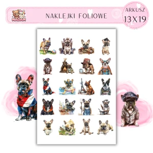 Naklejki Foliowe Psy Buldog Francuski  13x19, Madam