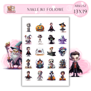 Naklejki Foliowe Bajkowe Halloween 13x19, Madam