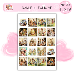 Naklejki Foliowe Wielkanoc Retro 13x19, Madam
