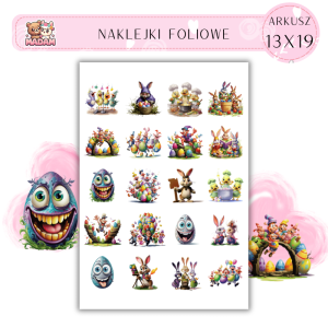 Naklejki Foliowe Zabawna Wielkanoc 13x19, Madam