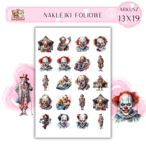 Naklejki Foliowe Straszny Klaun 13x19, Madam