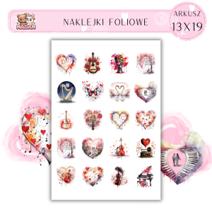 Naklejki Foliowe Serca Miłość 13x19, Madam