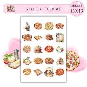 Naklejki Foliowe Pizza 13x19, Madam