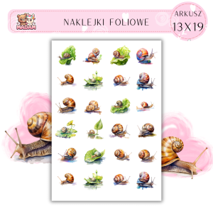 Naklejki Foliowe Ślimaki 13x19, Madam