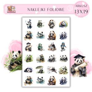 Naklejki Foliowe Pandy 13x19, Madam