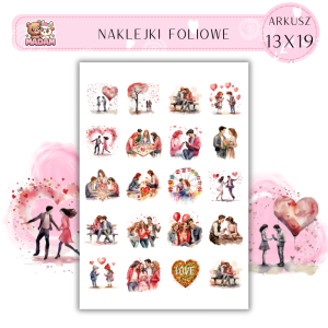Naklejki Foliowe Miłość 13x19, Madam
