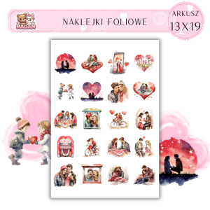 Naklejki Foliowe Walentynki Miłości 13x19, Madam