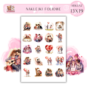 Naklejki Foliowe Zakochani 13x19, Madam