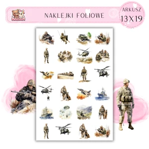 Naklejki Foliowe Żółnierze Wojsko 13x19, Madam
