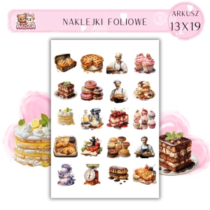 Naklejki Foliowe Cukiernia i Piekarnia Ciasta 13x19, Madam