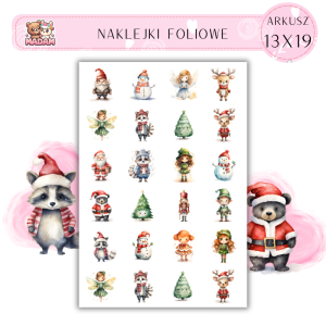 Naklejki Foliowe Boże Narodzenie Świąteczne Postacie 13x19, Madam