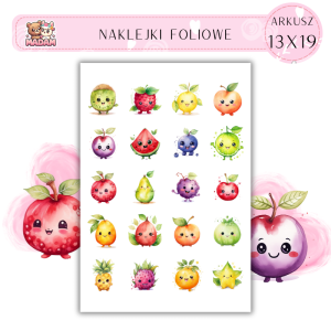 Naklejki Foliowe Wesołe Owoce 13x19, Madam