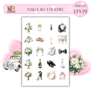 Naklejki Foliowe Ślub Wesele 13x19, Madam