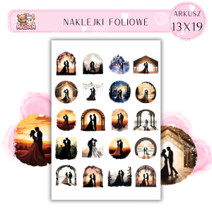 Naklejki Foliowe Ślub Widoki Młoda Para 13x19, Madam
