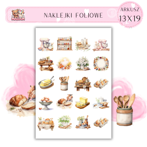 Naklejki Foliowe Domowe Jedzenie Pieczenie 13x19, Madam