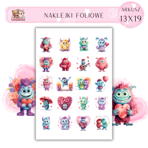 Naklejki Foliowe Wesołe Potworki 13x19, Madam