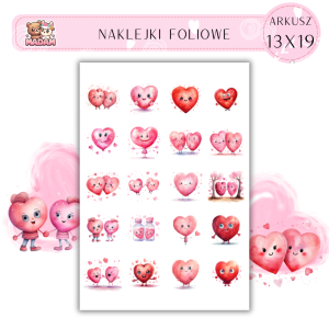 Naklejki Foliowe Serca 13x19, Madam