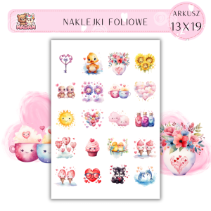 Naklejki Foliowe Serca Miłość 13x19, Madam