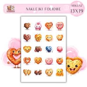 Naklejki Foliowe Serca Jedzenie 13x19, Madam