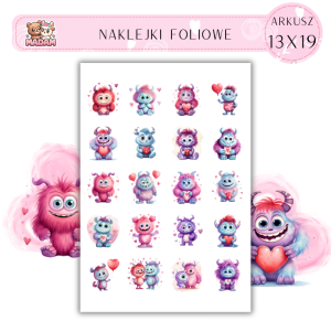 Naklejki Foliowe Słodkie Potworki 13x19, Madam