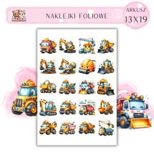 Naklejki Foliowe Pojazdy Budowlane 13x19, Madam