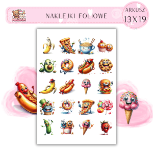 Naklejki Foliowe Zabawne Jedzenie 13x19, Madam