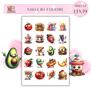 Naklejki Foliowe Zabawne Jedzenie 13x19, Madam