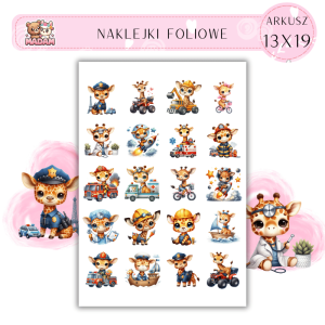 Naklejki Foliowe Żyrafa Zawody 13x19, Madam