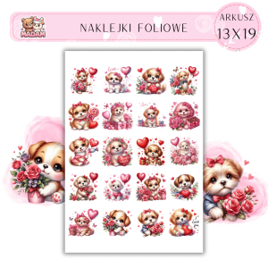 Naklejki Foliowe Słodkie Pieski 13x19, MaDam