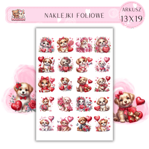 Naklejki Foliowe Słodkie Pieski 13x19, MaDam