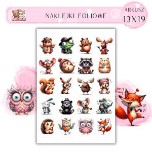 Naklejki Foliowe Zabawne Zwierzęta 13x19, MaDam
