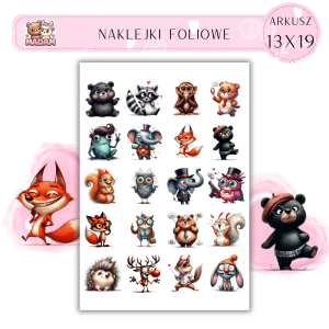 Naklejki Foliowe Zabawne Zwierzęta 13x19, MaDam