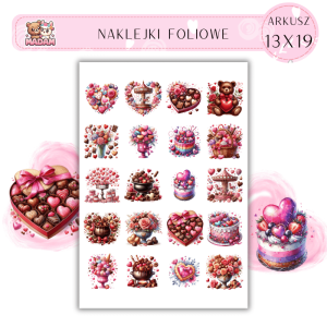 Naklejki Foliowe Serca Love 13x19, MaDam