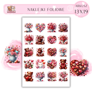 Naklejki Foliowe Serca Love 13x19, MaDam