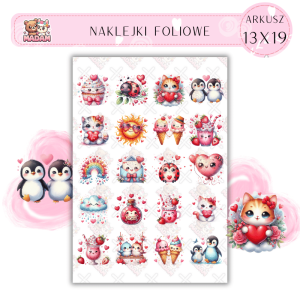 Naklejki Foliowe Miłość Kawaii 13x19, MaDam