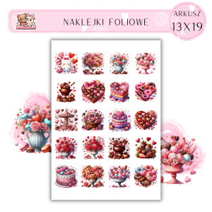Naklejki Foliowe Serca Miłość 13x19, Madam