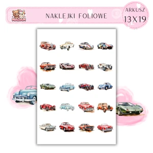Naklejki Foliowe Zabytkowe Auta Samochody 13x19, Madam