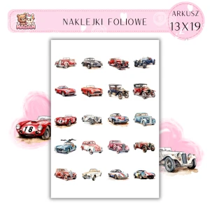 Naklejki Foliowe Zabytkowe Auta Samochody 13x19, Madam