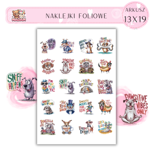 Naklejki Foliowe Cytaty Psy 13x19, Madam