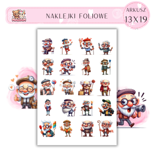 Naklejki Foliowe Dziadek 13x19, Madam