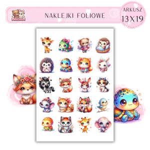 Naklejki Foliowe Zwierzęta Kawaii 13x19, Madam