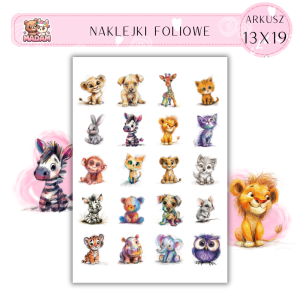 Naklejki Foliowe Rysowane Zwierzęta 13x19, Madam