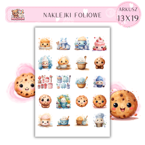 Naklejki Foliowe Ciastka Słodycze Kawaii 13x19, Madam
