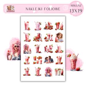 Naklejki Foliowe Różowy Shake 13x19, MaDam