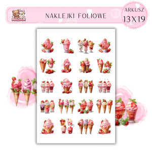 Naklejki Foliowe Lody Cukiernia 13x19, Madam