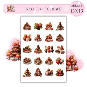 Naklejki Foliowe Truskawki w czekoladzie Cukiernia 13x19, Madam