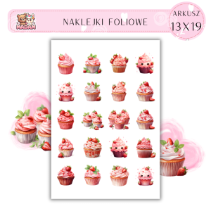 Naklejki Foliowe Babeczki Cukiernia 13x19, Madam